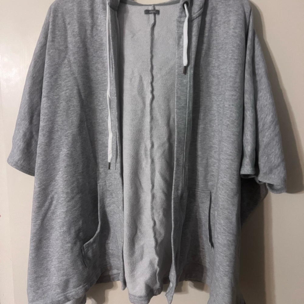 Aerie gray Hooded short sleeve jacket